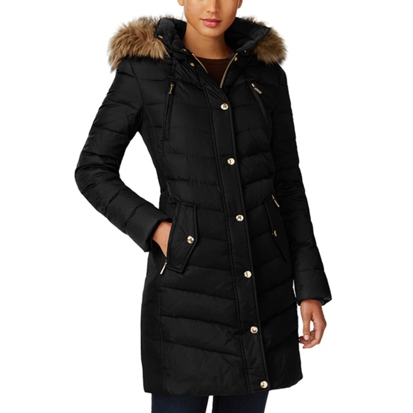 michael kors black puffer jacket women's
